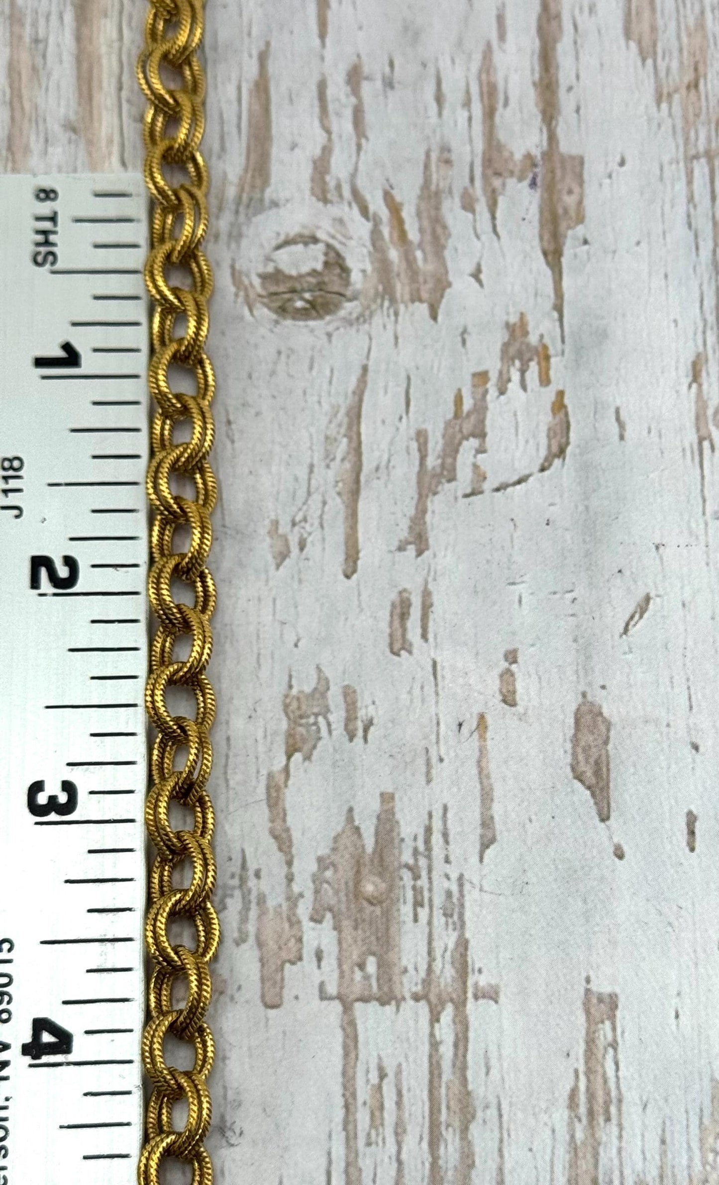 Chaîne texturée double torsade, plaquée or 18 carats vieilli - G120-CH