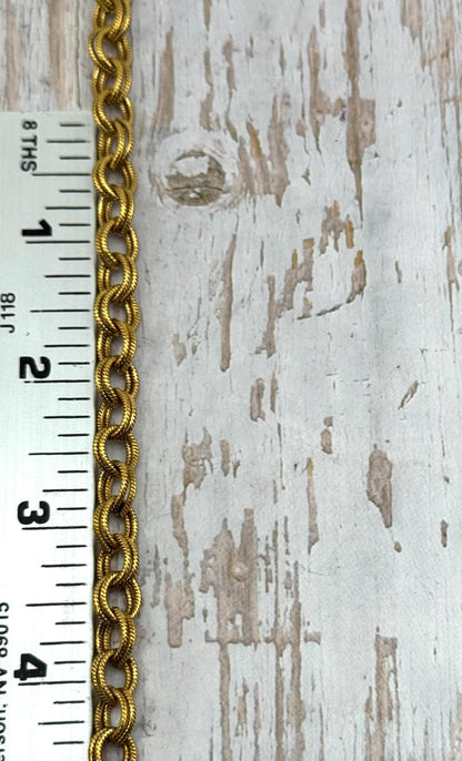 Chaîne texturée double torsade, plaquée or 18 carats vieilli - G120-CH