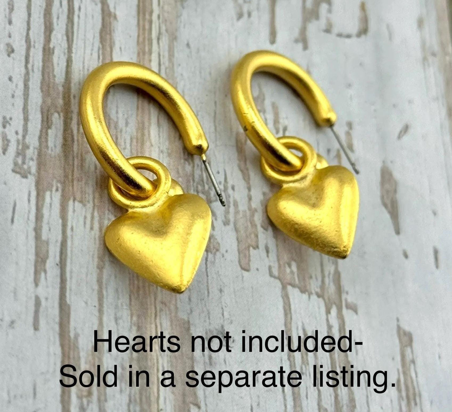Pendientes de media luna, chapados en oro de 18k satinado - ST560