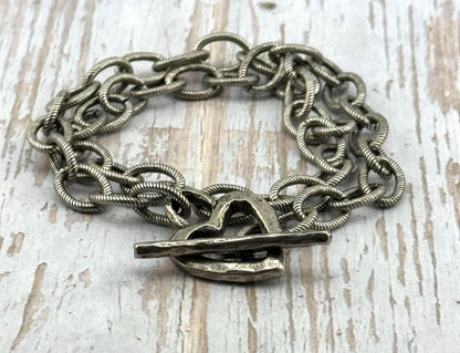 Heart Toggle Clasp, Antiqued Pewter - PT483
