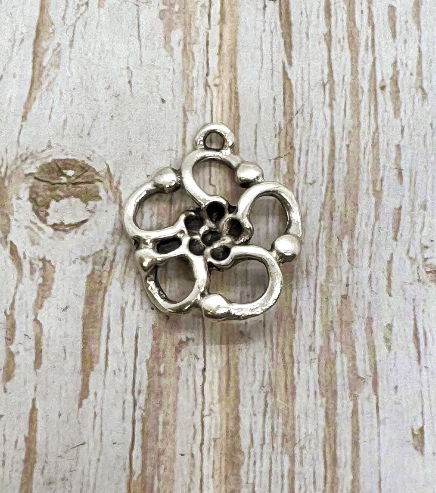 Bold Flower Pendant, Antiqued Pewter - PT398