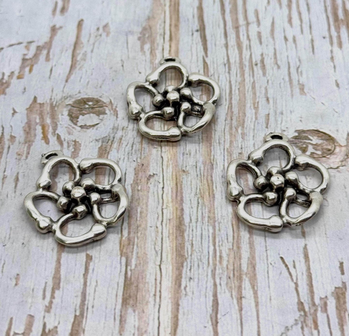 Bold Flower Pendant, Antiqued Pewter - PT398