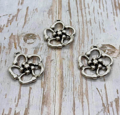 Bold Flower Pendant, Antiqued Pewter - PT398