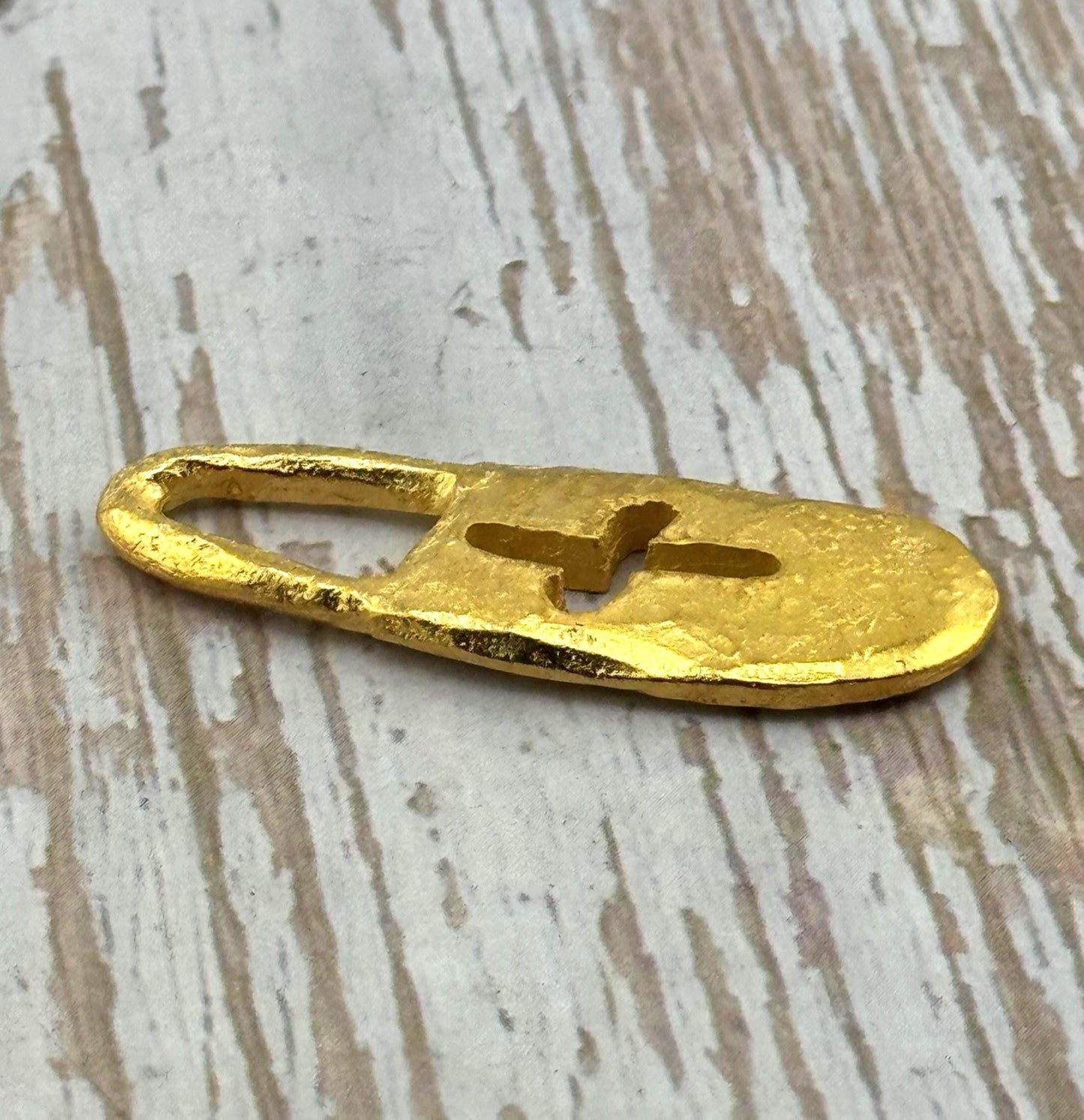 Cross Padlock Charm, Satin 18K Gold Plated - ST276