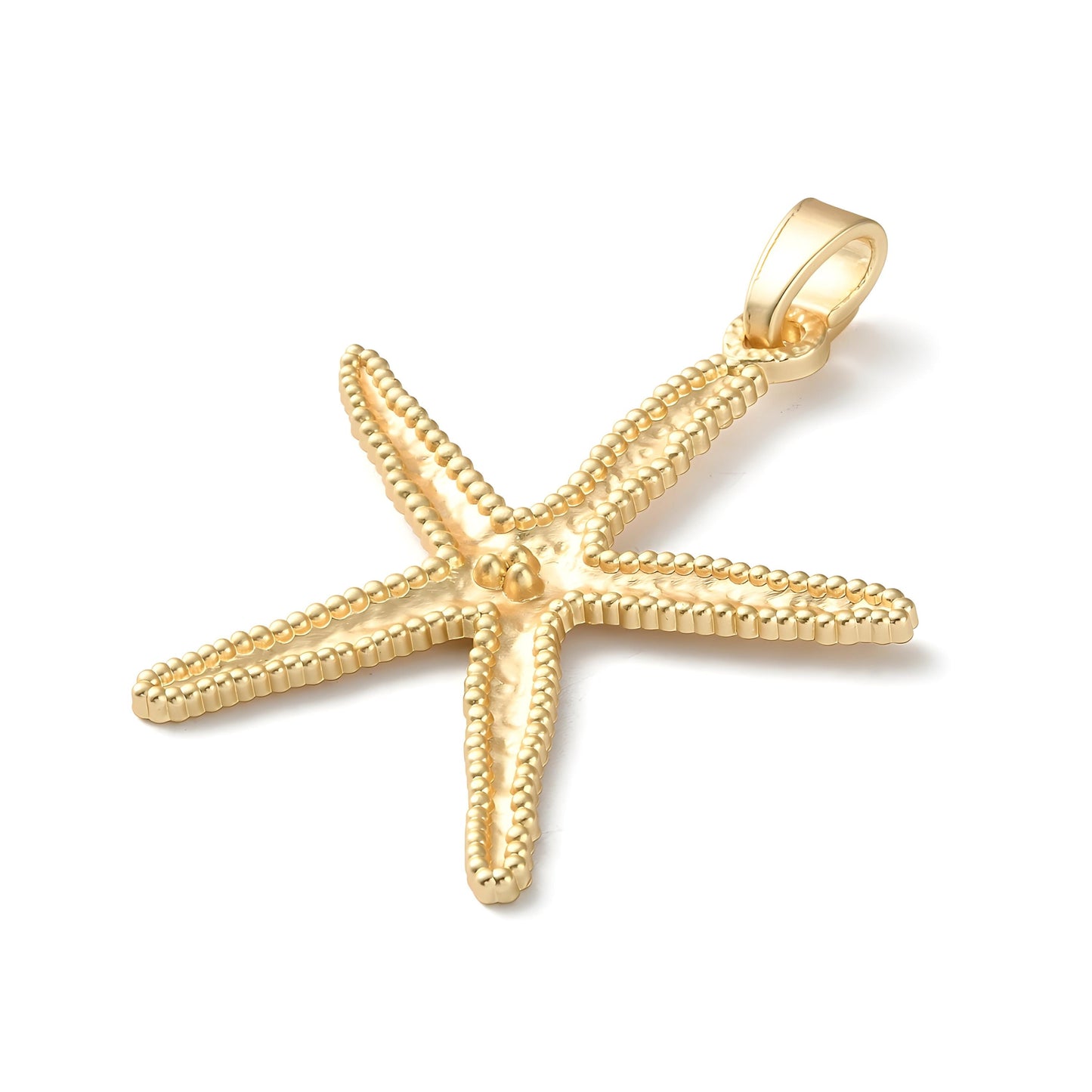 Oversized Satin Gold Starfish Large Pendants, DIY Jewelry Making Supplies, Gold Findings,Large Star Jewelry,Boho Charms with Bail,Yoga,ST785