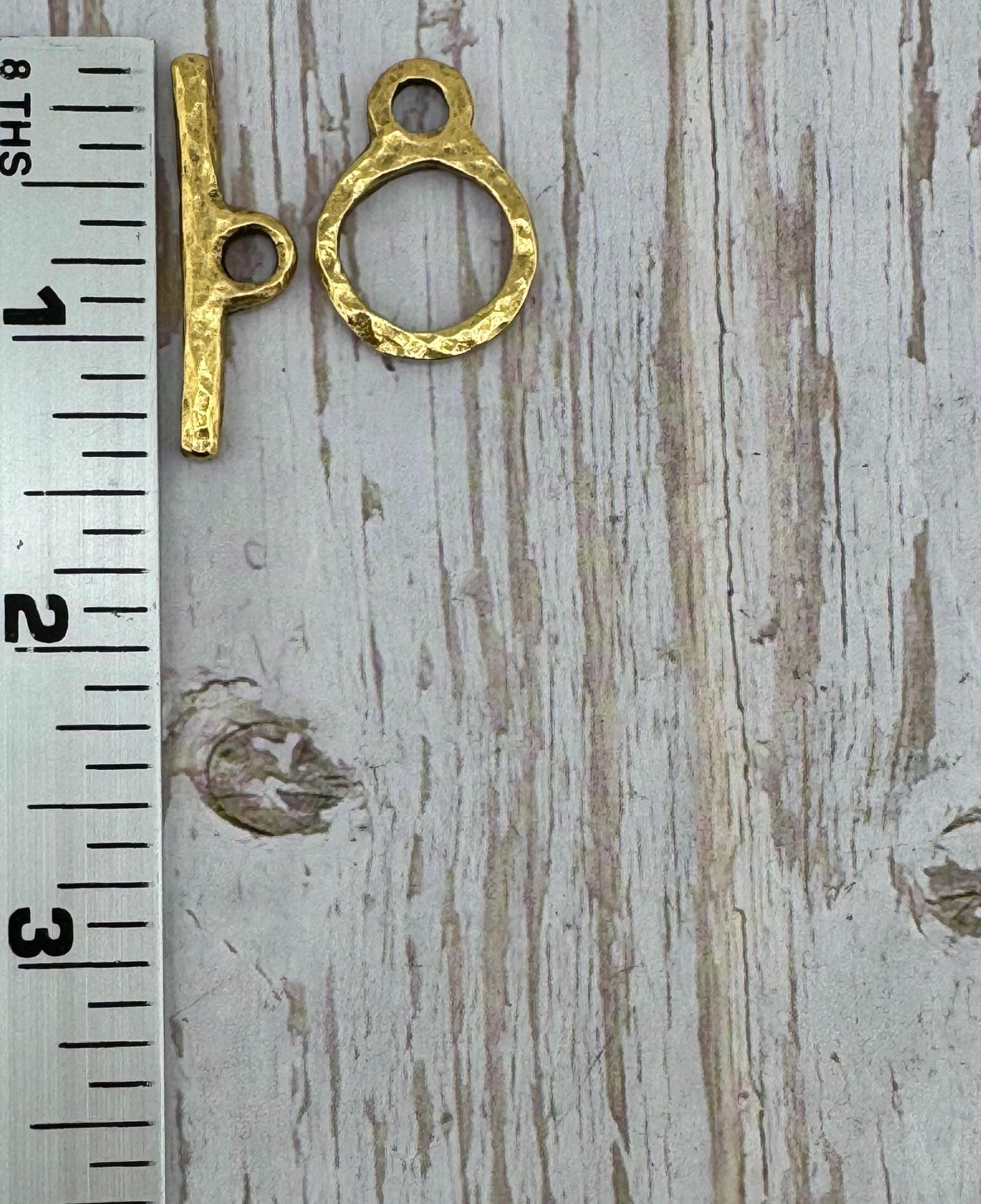 Large Round Toggle Clasp, Antiqued 18k Gold Plated - AG133