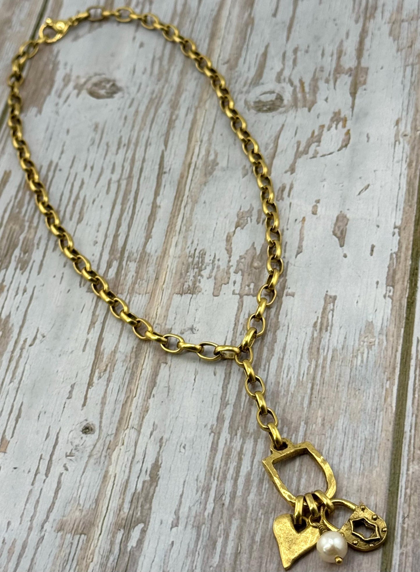 Chaîne Rolo Ovale Lisse, Plaqué Or 18 carats Vieilli - G121-CH