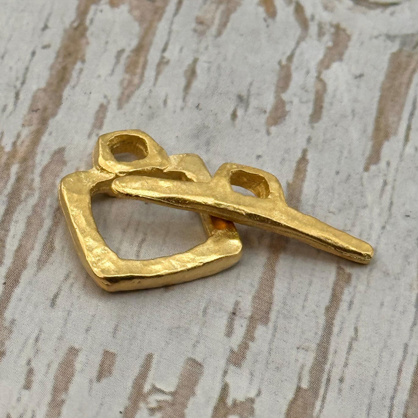 Small Square Toggle Clasp, Satin 18k Gold Plated - ST314