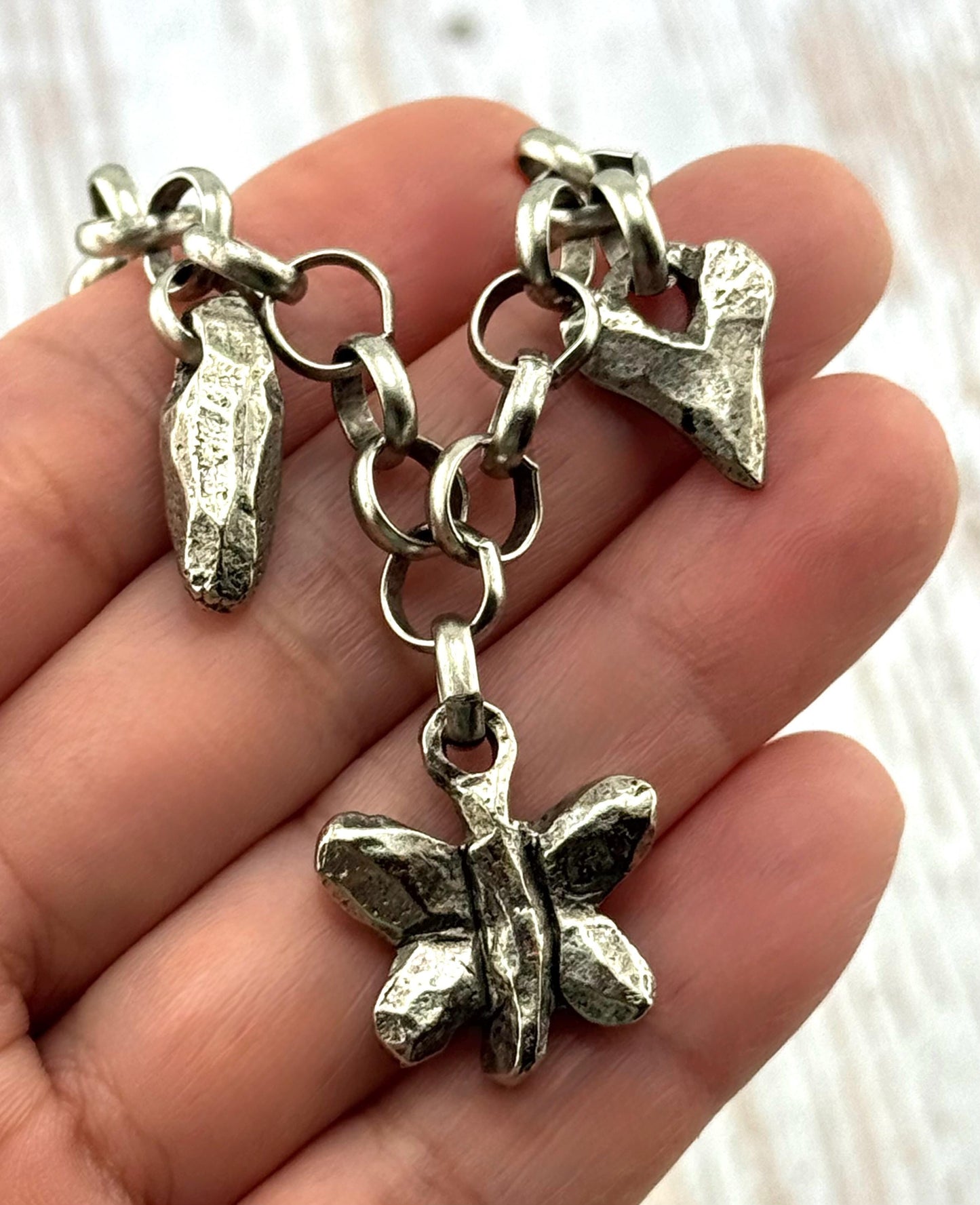 Artisan Butterfly Charm, Antiqued Pewter - PT486