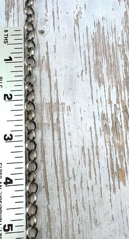 7.7mm Round Rolo Chain, Antiqued Pewter Plated - P040-CH