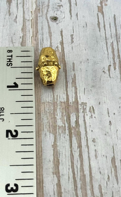 Perles entretoises baril à pois, plaqué or 18 carats vieilli - AG140