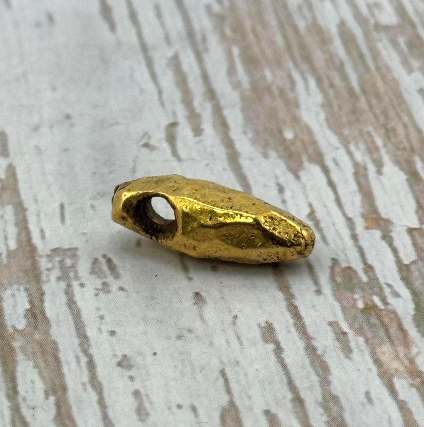 Artisan Faceted Drop Bead, Antiqued 18k Gold Plated - AG142