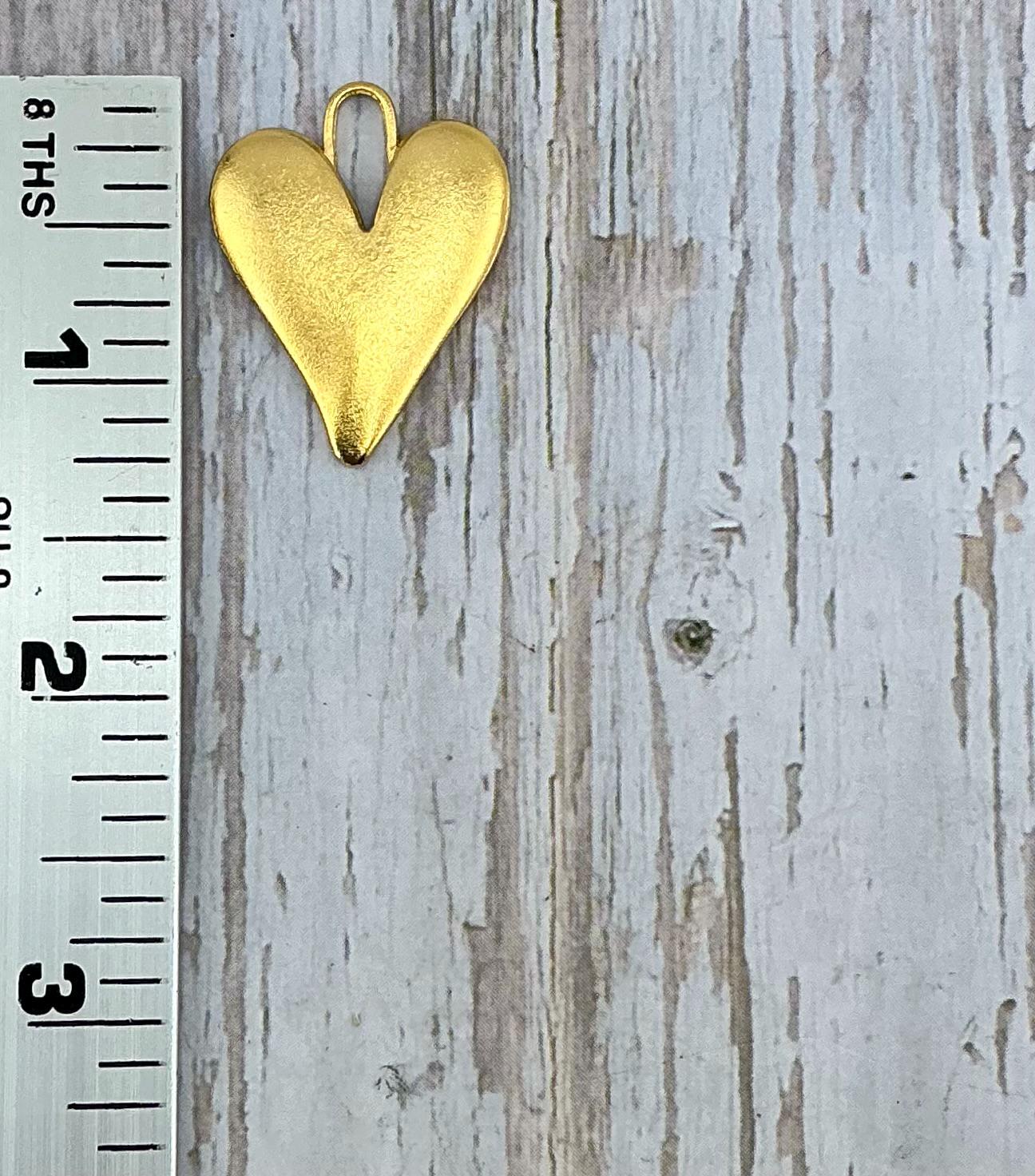 Breloque Cœur Boho, Plaqué Or 18K Satiné - ST281