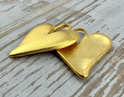 Breloque Cœur Boho, Plaqué Or 18K Satiné - ST281