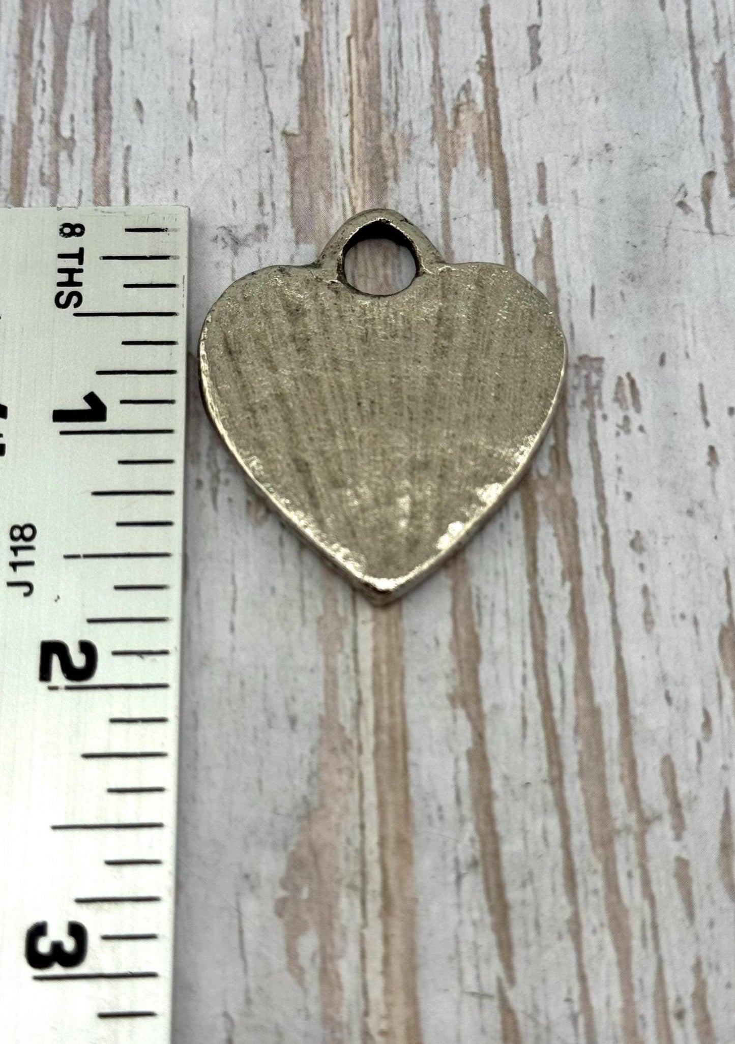 Hammered Heart Pendant, Antiqued Pewter - PT455