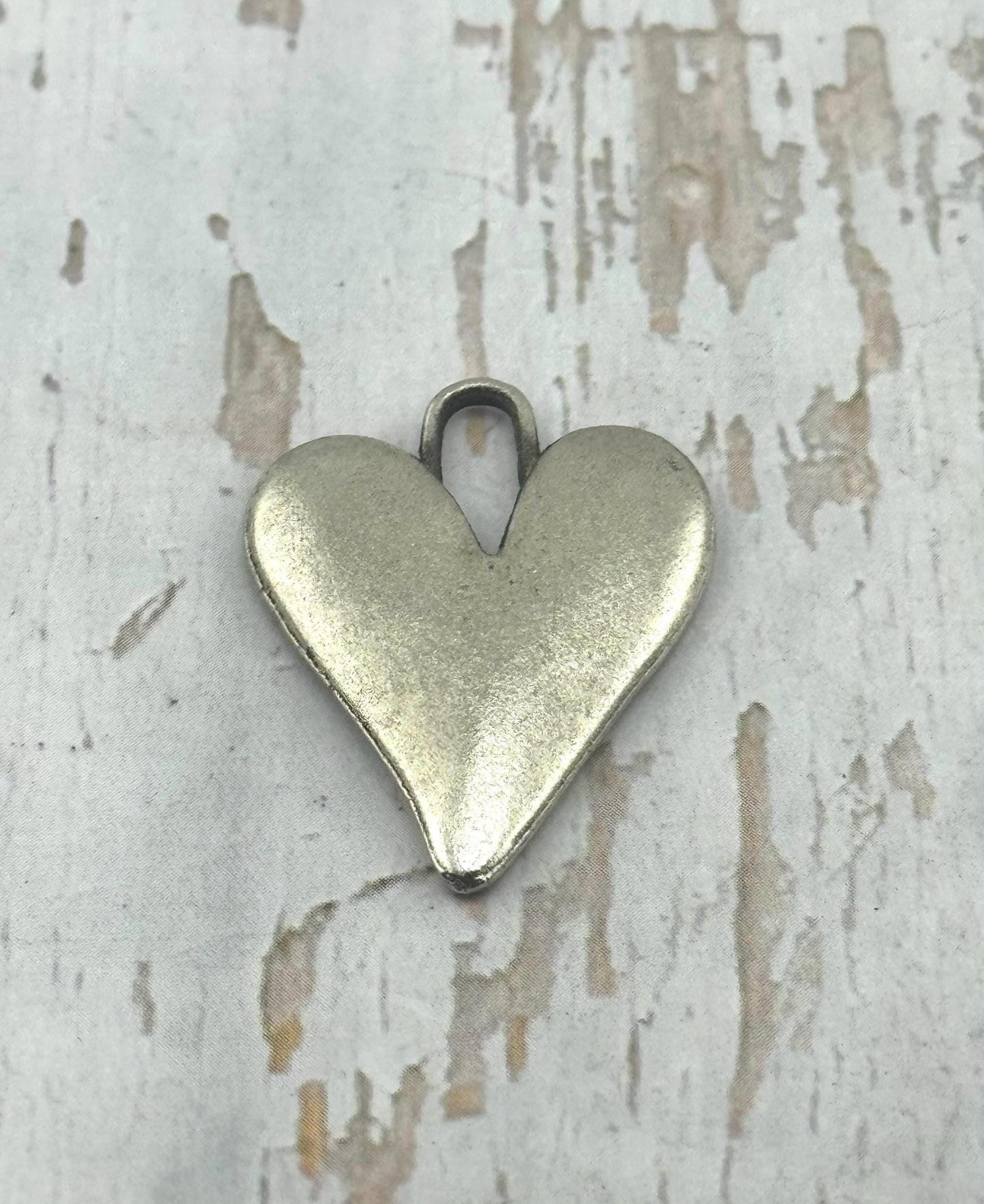 Boho Heart Charm, Antiqued Pewter - PT461