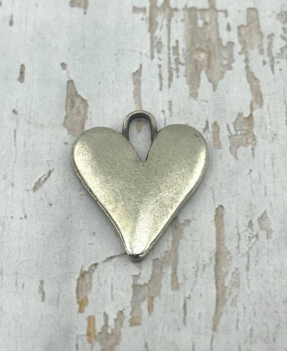 Boho Heart Charm, Antiqued Pewter - PT461
