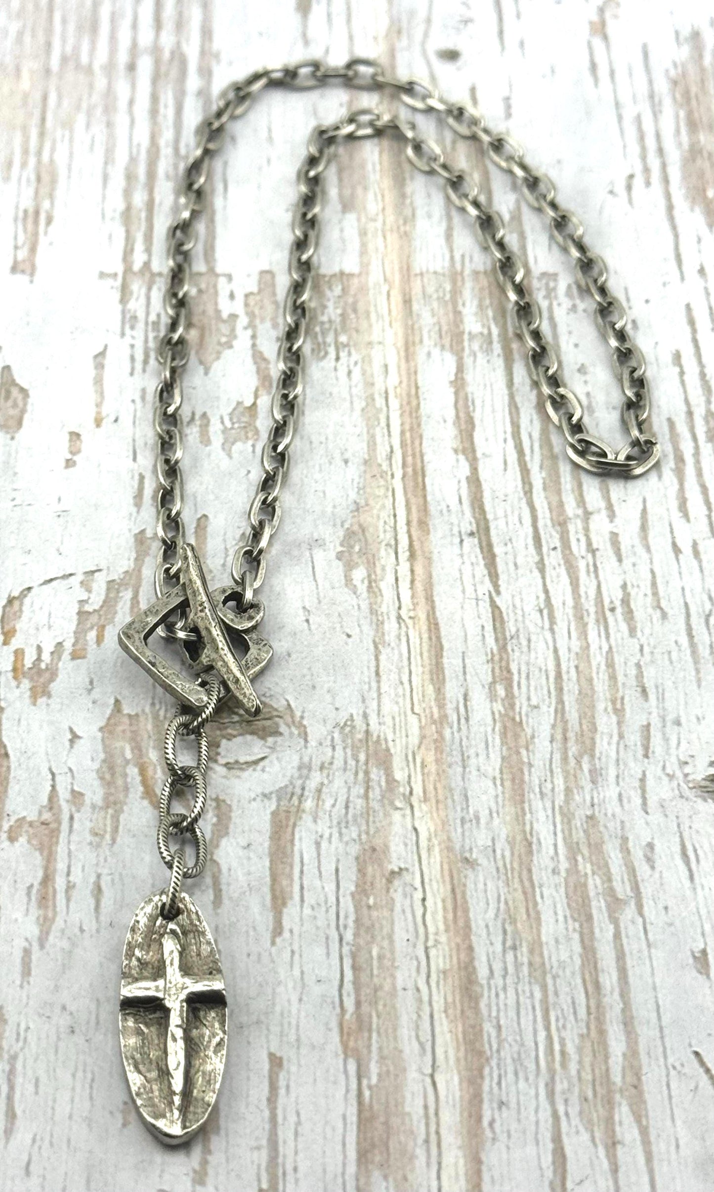 Small Square Toggle Clasp, Antiqued Pewter Plated - PT494