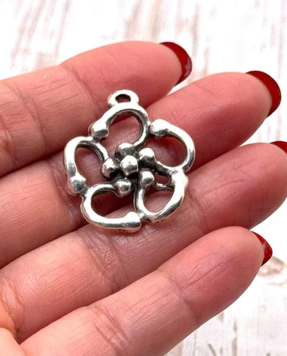 Bold Flower Pendant, Antiqued Pewter - PT398