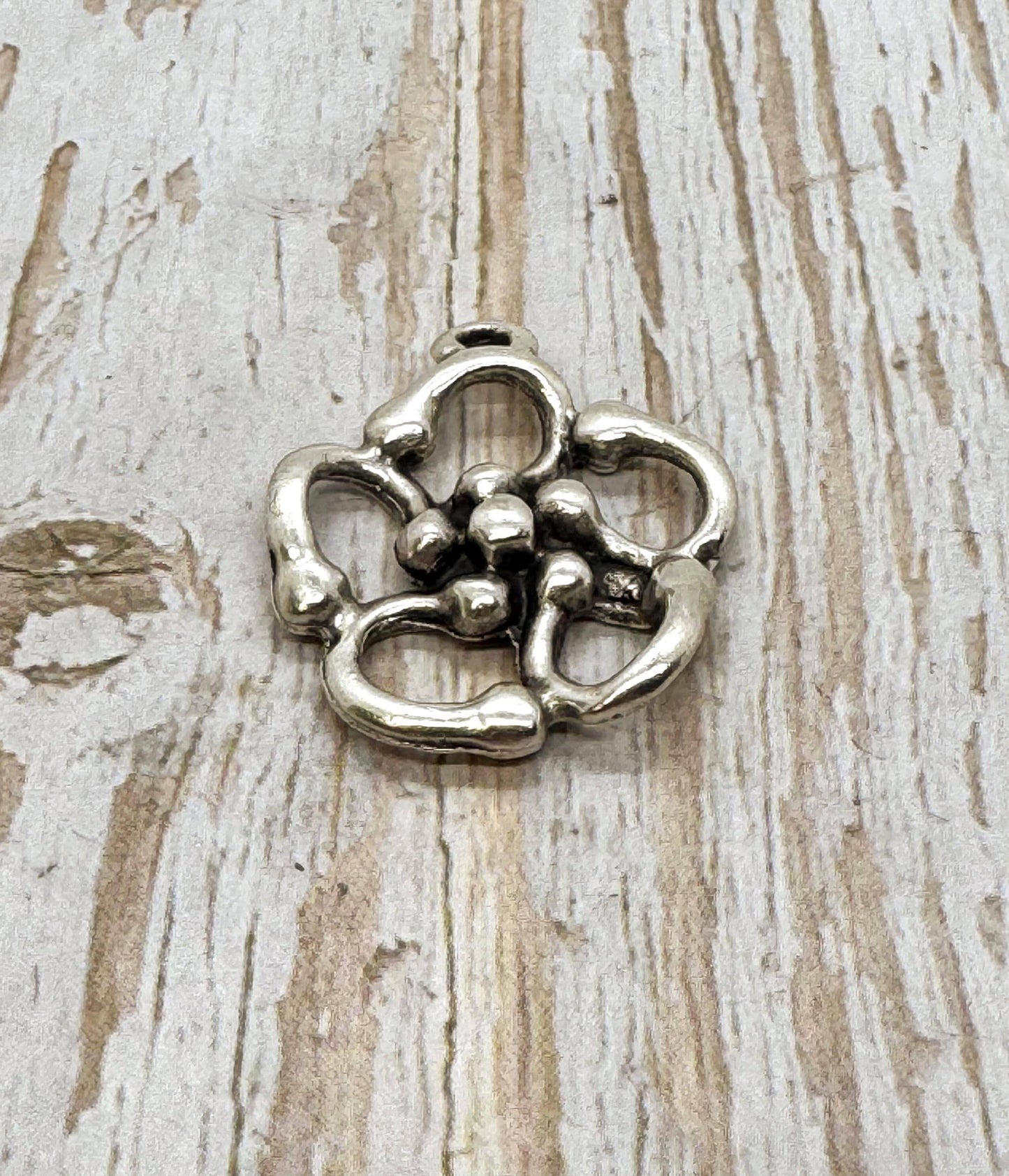 Bold Flower Pendant, Antiqued Pewter - PT398