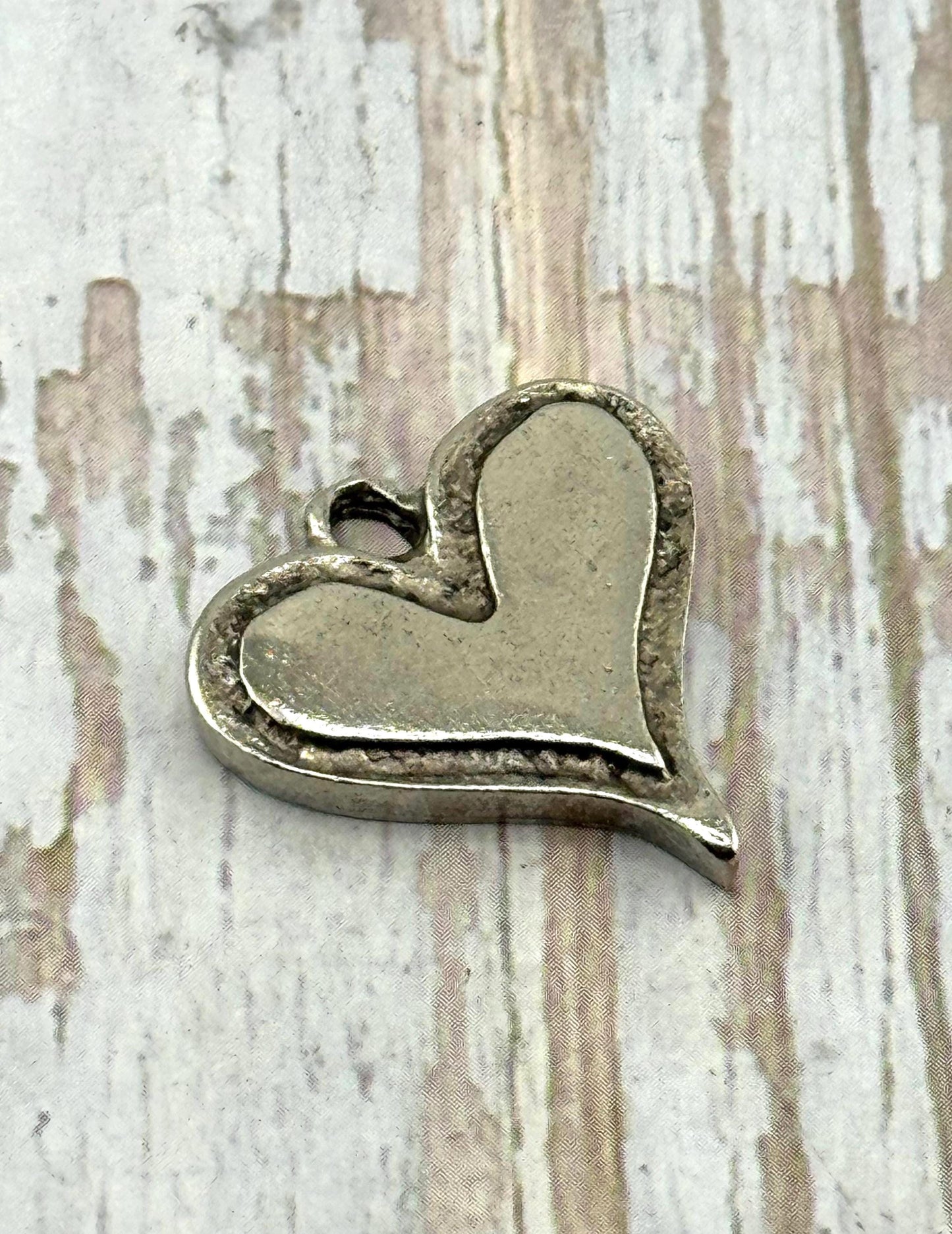 Boho Heart Charm, Antiqued Pewter - PT367