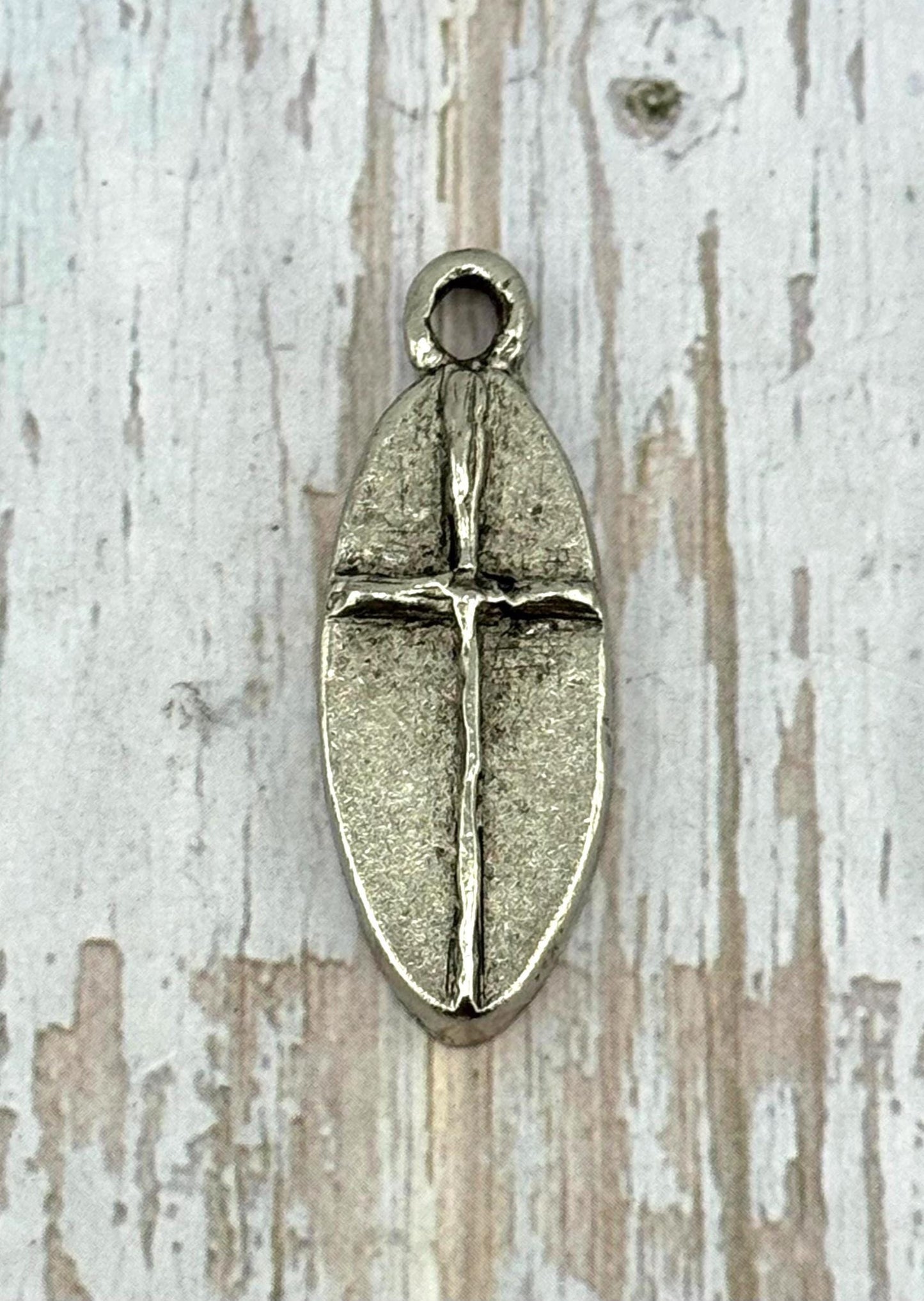 Large Cross Pendant, Antiqued Pewter - PT468