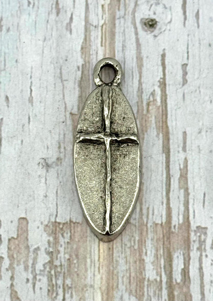 Large Cross Pendant, Antiqued Pewter - PT468