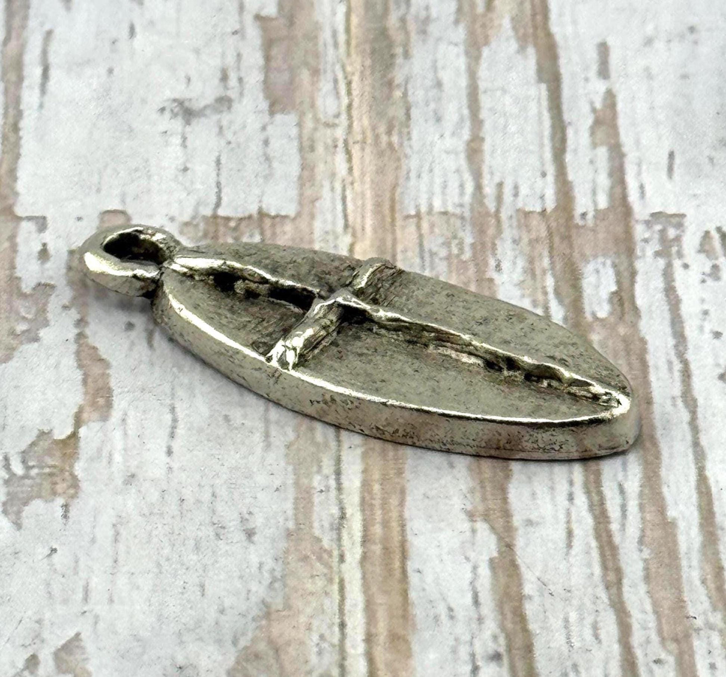 Large Cross Pendant, Antiqued Pewter - PT468
