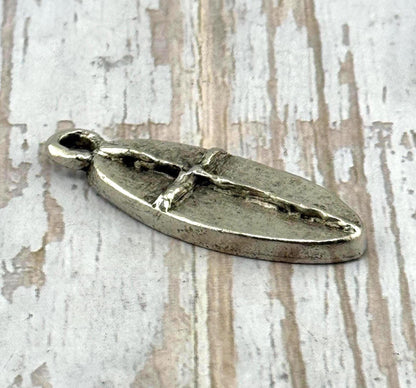 Large Cross Pendant, Antiqued Pewter - PT468