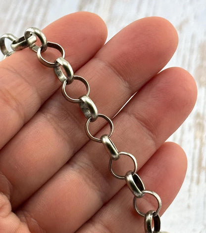 7.7mm Round Rolo Chain, Antiqued Pewter Plated - P040-CH