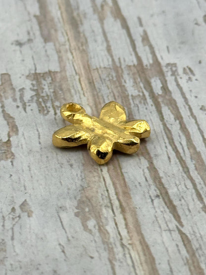 Artisan Rustic Butterfly Charm, Satin 18k Gold Plated - ST306