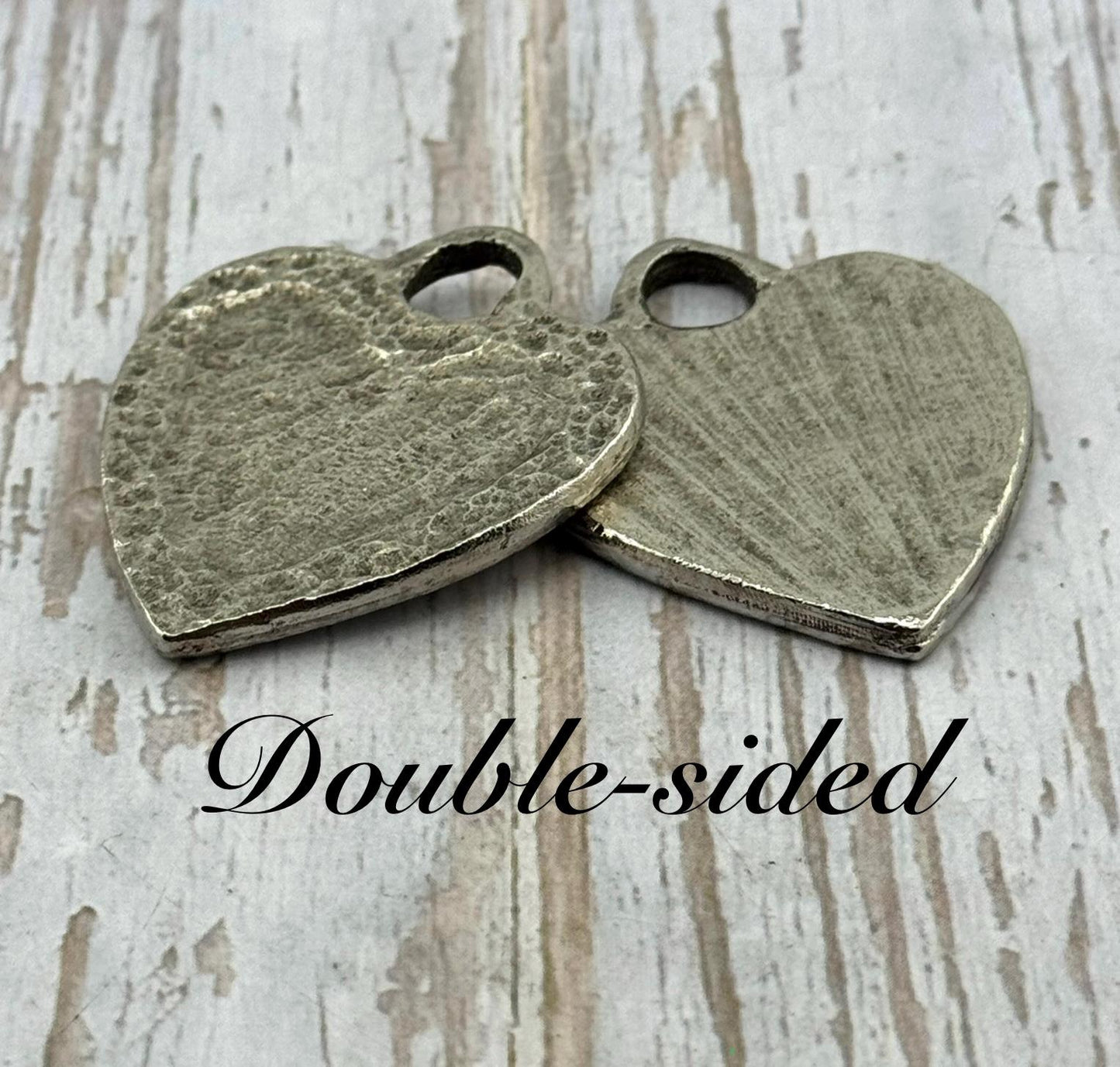 Hammered Heart Pendant, Antiqued Pewter - PT455