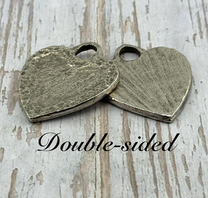 Hammered Heart Pendant, Antiqued Pewter - PT455