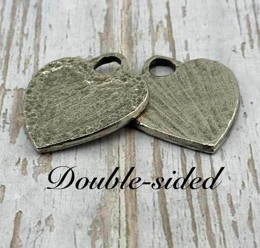 Hammered Heart Pendant, Antiqued Pewter - PT455