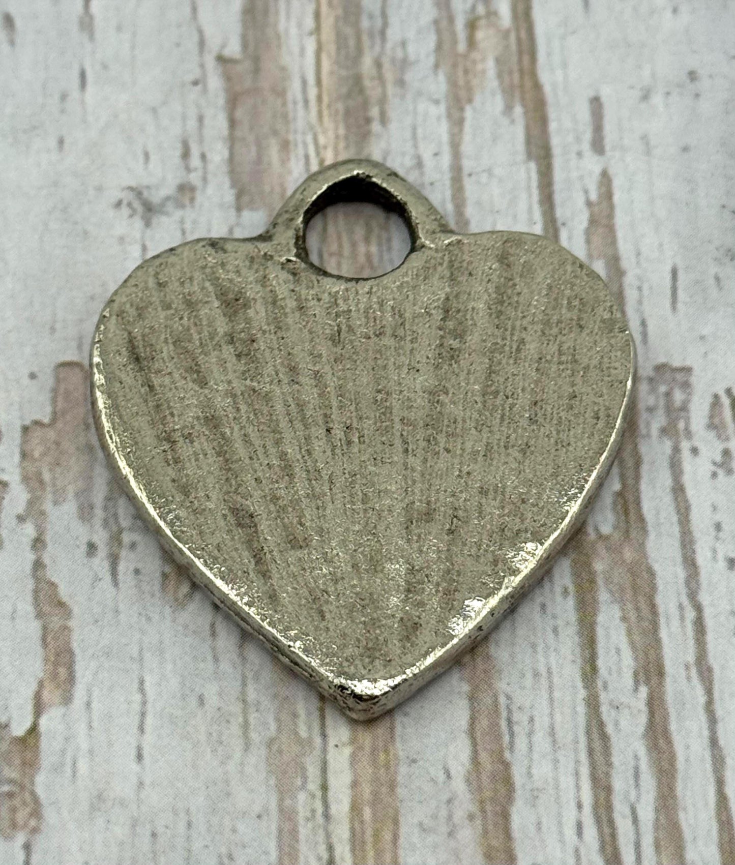 Hammered Heart Pendant, Antiqued Pewter - PT455