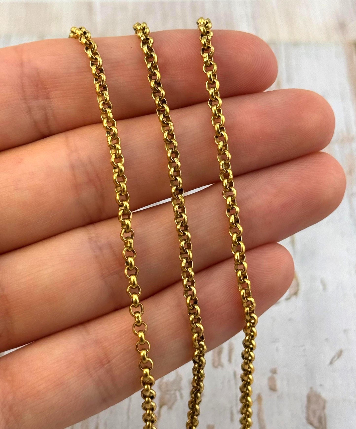 Chaîne Rolo 2,6mm, Plaqué Or 18k Vieilli - G109-CH