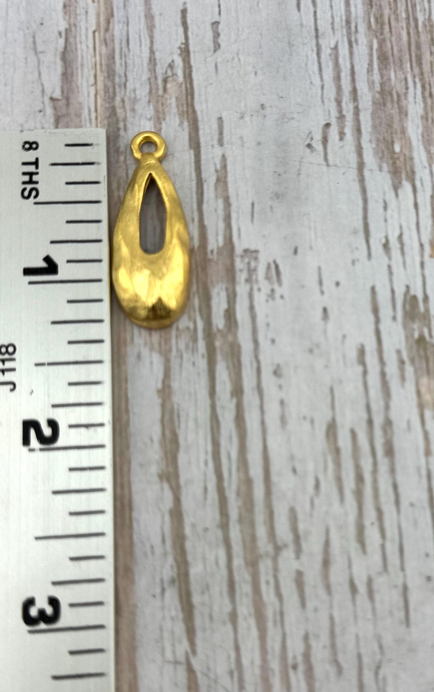 Hammered Teardrop Pendant, Antiqued 18k Gold Plated - AG683