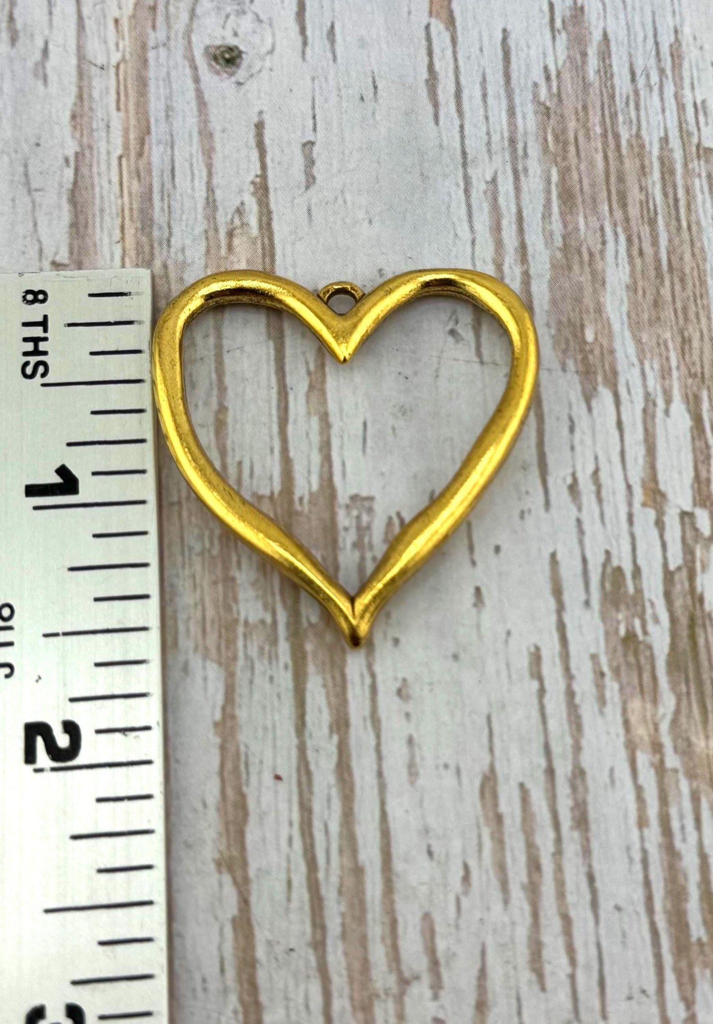 Grand pendentif Cœur Ouvert, plaqué or 18 carats vieilli - AG052