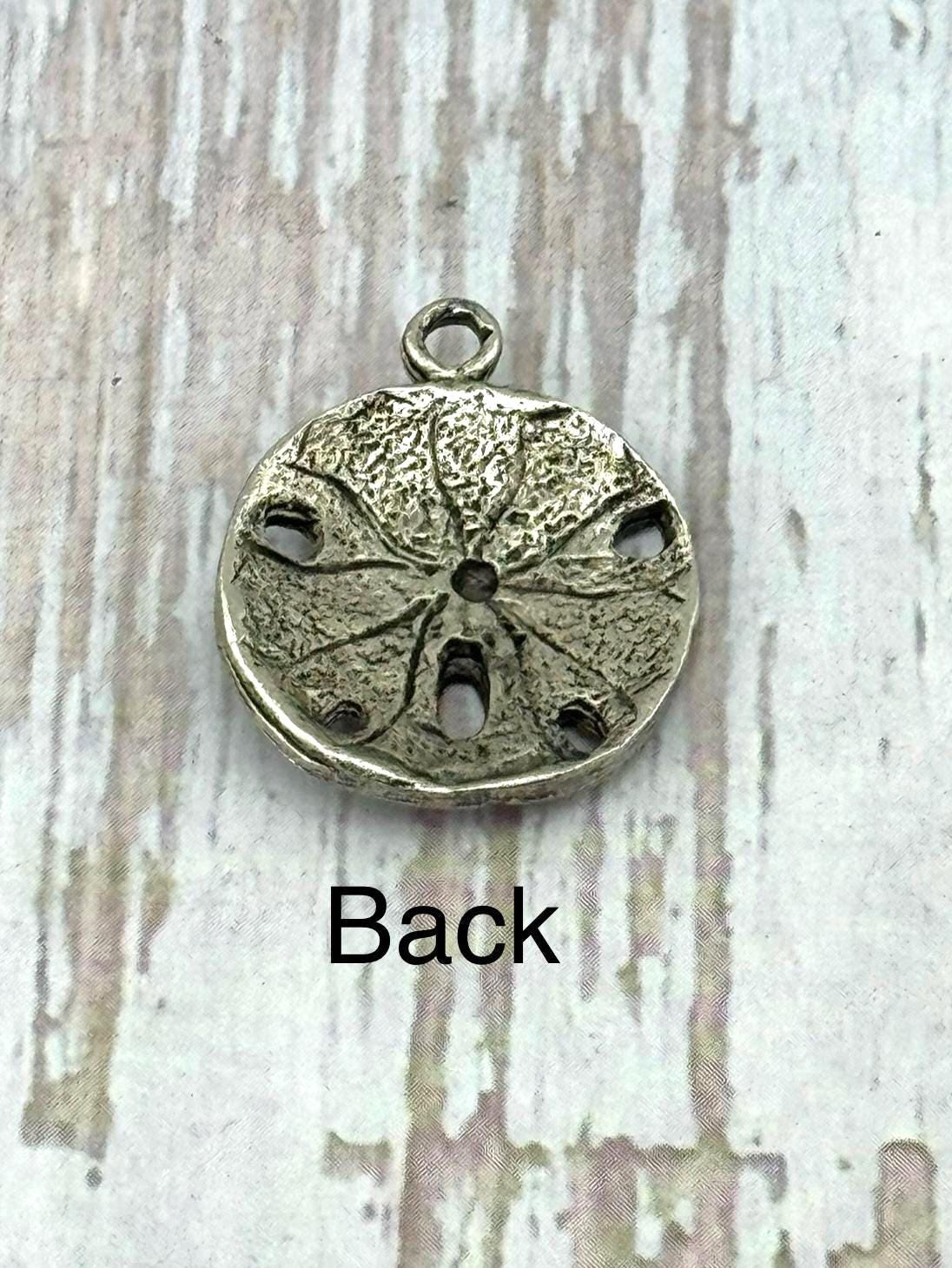 Sand Dollar Charm, Antiqued Pewter - PT526