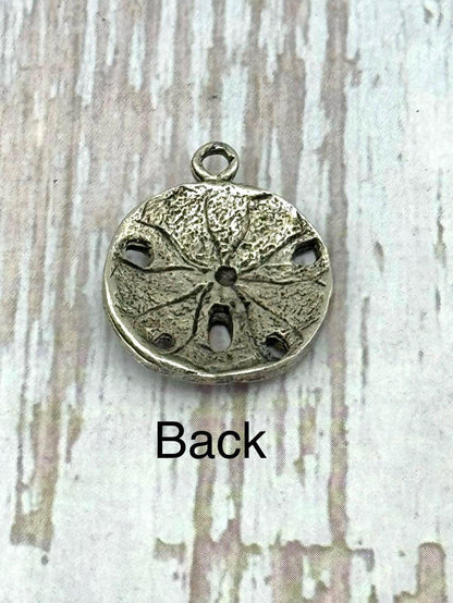 Sand Dollar Charm, Antiqued Pewter - PT526
