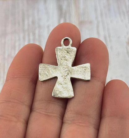 Large Cross Pendant, Antiqued Pewter - PT409