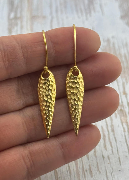 Hammered Teardrop Drop Bead, Antiqued Pewter - PT524