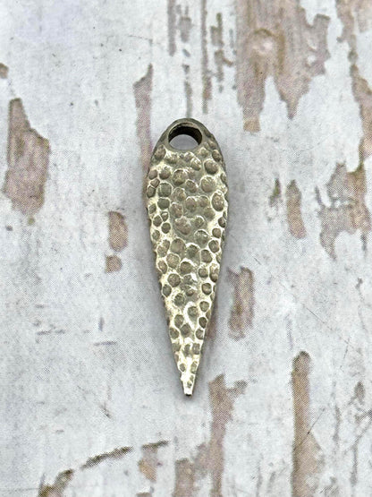 Hammered Teardrop Drop Bead, Antiqued Pewter - PT524