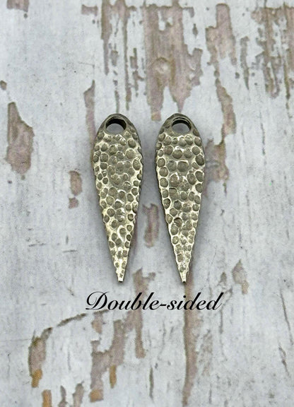 Hammered Teardrop Drop Bead, Antiqued Pewter - PT524