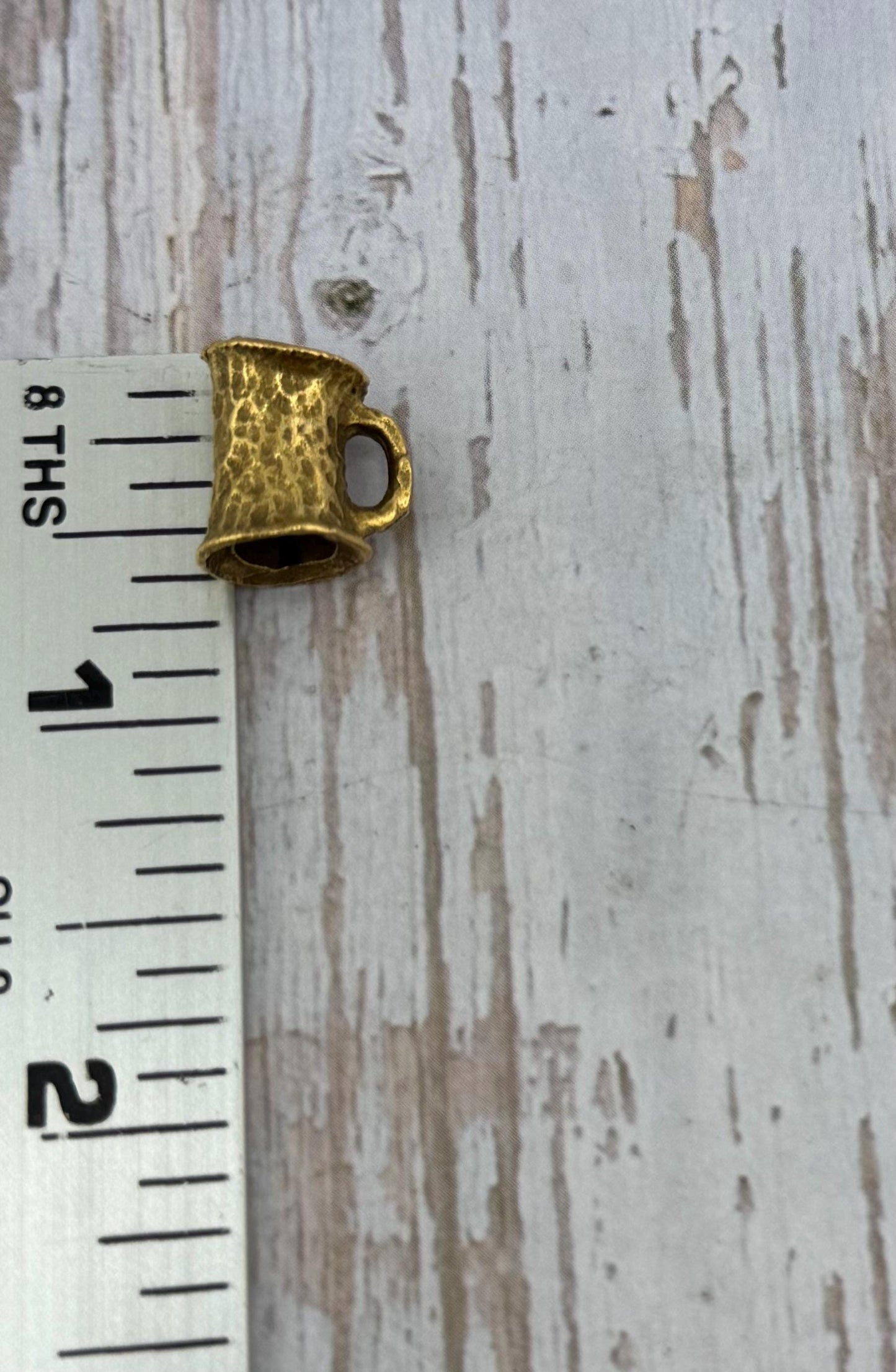 Large Hammered Tube Bail Bead Charm Holder, Antiqued 18k Gold Plated - AG150