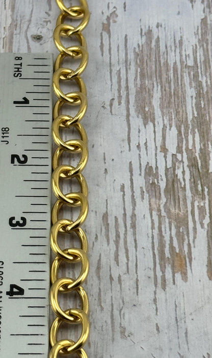 Oversized Chunky Smooth Oval Cable Chain, Antiqued 18k Gold Plated - G090-CH
