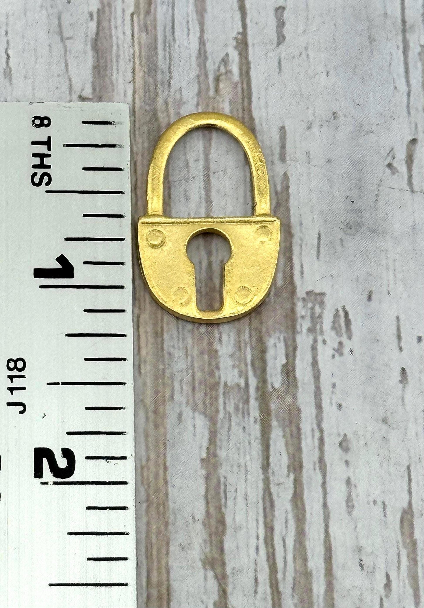 Large Padlock Charm, Satin 18k Gold Plated - ST562