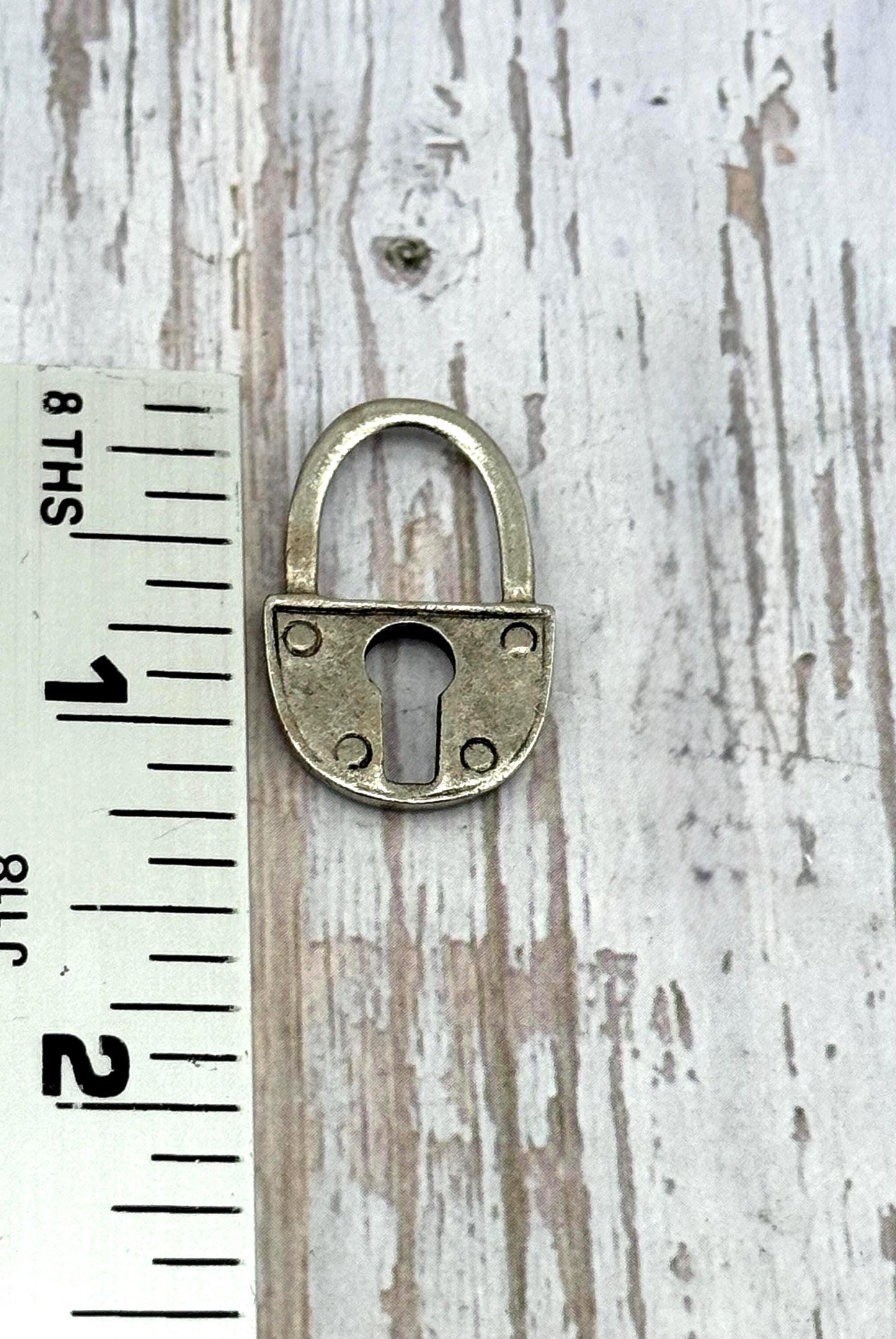 Large Padlock Charm, Antiqued Pewter - PT568