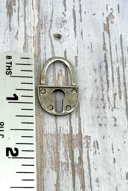 Large Padlock Charm, Antiqued Pewter - PT568