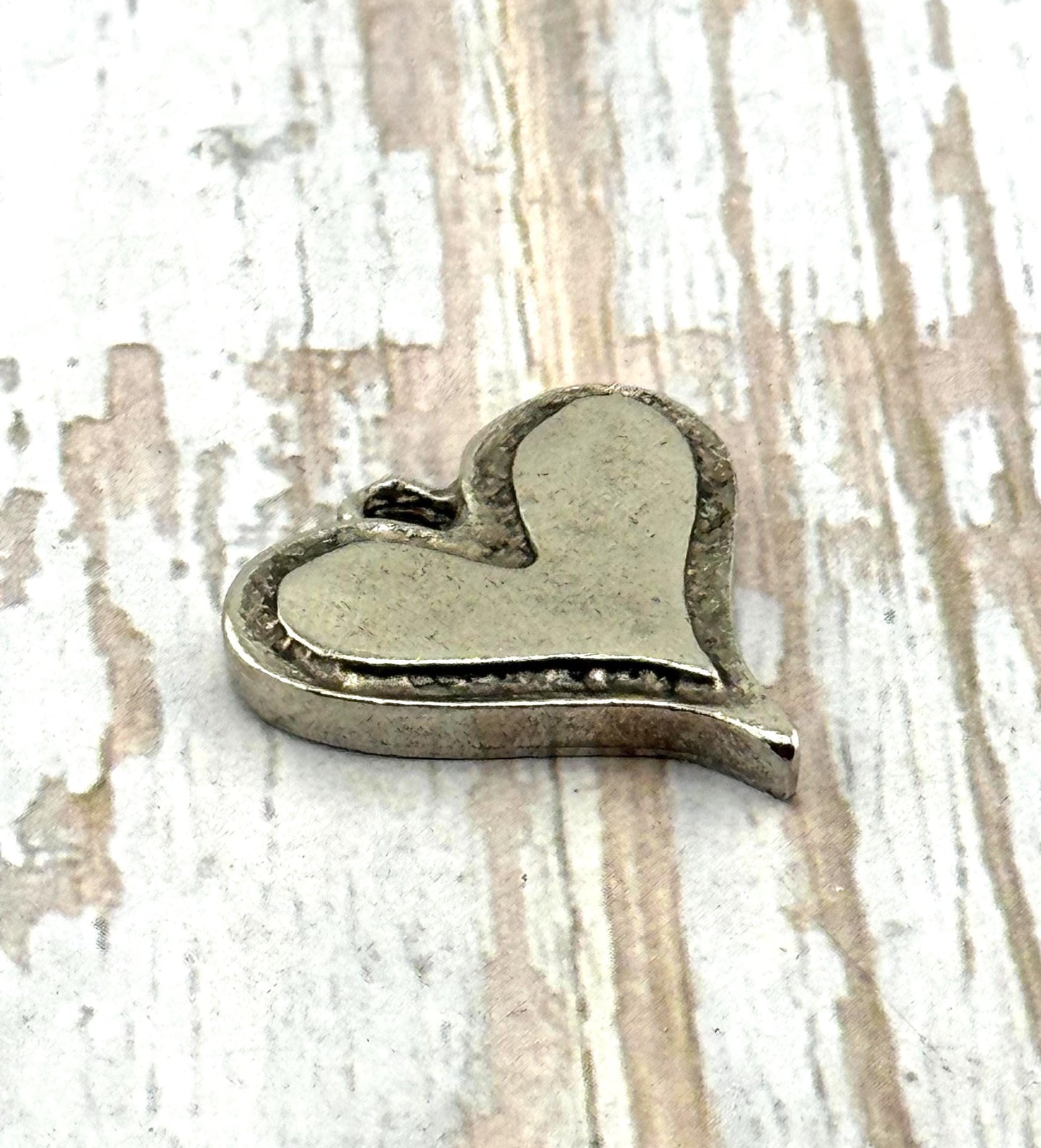 Boho Heart Charm, Antiqued Pewter - PT367